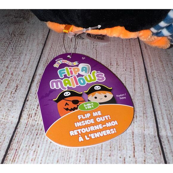 2021 Halloween Squishmallow 12” Flip A Mallow Paxton Pumpkin Emily Black Bat NWT - Picture 7 of 7